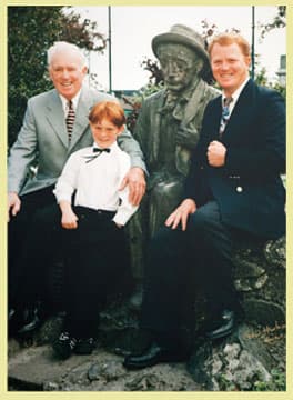 Three generations of Conroys at the Padraic O'Conaire statue